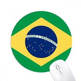Dıythinker Brezilya Ulusal Bayrağı Güney Amerika Ülke Baskılı Yuvarlak Kaymaz Kauçuk Mouse Pad