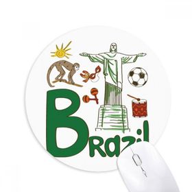 Dıythinker Brezilya Ulusal Simge Simgesi Desenli Baskılı Yuvarlak Kaymaz Kauçuk Mouse Pad