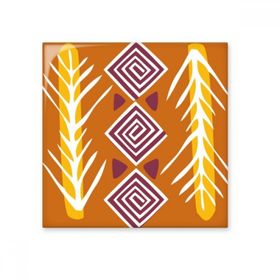 Dıythinker Brown Line Meksika Totems Antik Medeniyet Çizimi 20x20 cm Seramik Karo