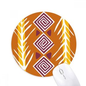 Dıythinker Brown Line Meksika Totems Antik Uygarlık Baskılı Yuvarlak Kaymaz Kauçuk Mouse Pad