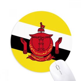 Dıythinker Brunei Ulusal Bayrağı Asya Ülke Baskılı Yuvarlak Kaymaz Kauçuk Mouse Pad