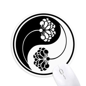 Dıythinker Budizm Budist Yin-yang Çiçek Baskılı Yuvarlak Kaymaz Kauçuk Mouse Pad