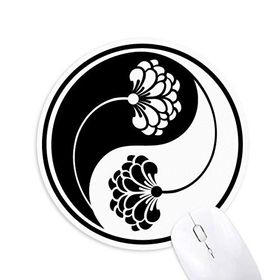 Dıythinker Budizm Budist Yin-yang Çiçek Baskılı Yuvarlak Kaymaz Kauçuk Mouse Pad