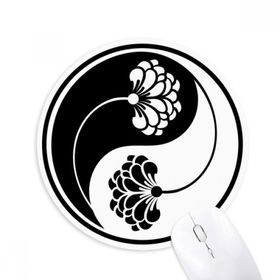 Dıythinker Budizm Budist Yin-yang Çiçek Baskılı Yuvarlak Kaymaz Kauçuk Mouse Pad