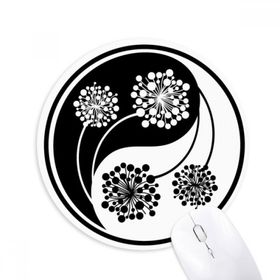 Dıythinker Budizm Budist Yin-yang Çiçek Tasarımı Baskılı Yuvarlak Kaymaz Kauçuk Mouse Pad
