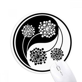 Dıythinker Budizm Budist Yin-yang Çiçek Tasarımı Baskılı Yuvarlak Kaymaz Kauçuk Mouse Pad