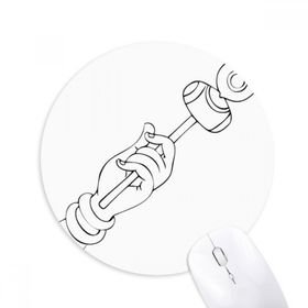 Dıythinker Budizm El Çizgisi Çizim Basit Desen Baskılı Yuvarlak Kaymaz Kauçuk Mouse Pad
