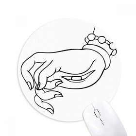 Dıythinker Budizm El Göz Çizgisi Çizim Desenli Baskılı Yuvarlak Kaymaz Kauçuk Mouse Pad