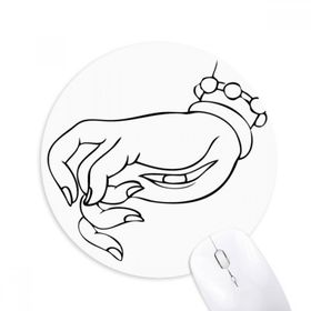 Dıythinker Budizm El Göz Çizgisi Çizim Desenli Baskılı Yuvarlak Kaymaz Kauçuk Mouse Pad
