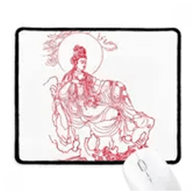 Dıythinker Budizm Kırmızı Guanyin Illüstrasyon Desen Kaymaz Mouse Pad
