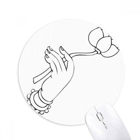 Dıythinker Budizm Lotus El Çizimi Çizim Desenli Baskılı Yuvarlak Kaymaz Kauçuk Mouse Pad