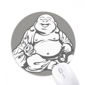 Dıythinker Budizm Maitreya Çizgi Çizim Desenli Baskılı Yuvarlak Kaymaz Kauçuk Mouse Pad