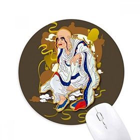 Dıythinker Budizm Onsekiz Arhat Figür Baskılı Yuvarlak Kaymaz Kauçuk Mouse Pad