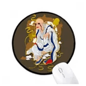 Dıythinker Budizm Onsekiz Arhats Şekil Yuvarlak Kaymaz Mouse Pad