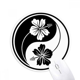 Dıythinker Budizm Yin-yang Çiçek Tasarımı Baskılı Yuvarlak Kaymaz Kauçuk Mouse Pad