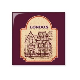 Dıythinker Building Sketch İngiltere Londra Damga Parlak 10x10 cm Seramik Karo