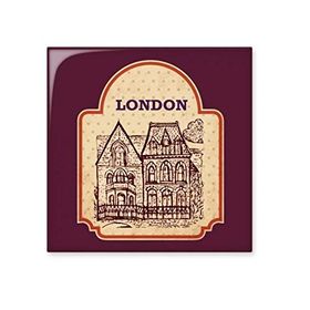 Dıythinker Building Sketch İngiltere Londra Damga Parlak 10x10 cm Seramik Karo
