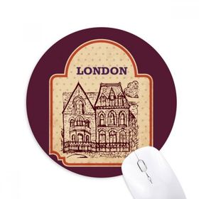Dıythinker Building Sketch UK Londra Damga Baskılı Yuvarlak Kaymaz Kauçuk Mouse Pad