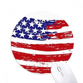 Dıythinker Bükme Yıldızlar ve Çizgiler Amerika Ülke Bayrağı Baskılı Yuvarlak Kaymaz Kauçuk Mouse Pad