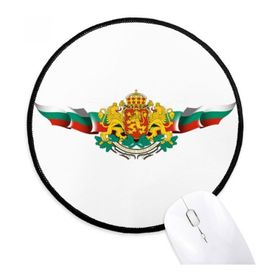 Dıythinker Bulgaristan Bayrağı Ulusal Amblem Yuvarlak Kaymaz Mouse Pad
