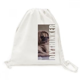 Dıythinker Bulldog Evcil Hayvan Yalnız Resim Kanvas İpli Sırt Çantası