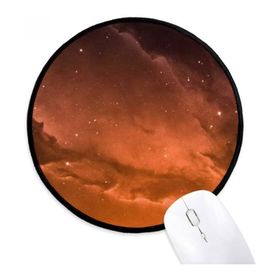 Dıythinker Bulutlar Kırmızı Yıldızlı Gökyüzü Yuvarlak Kaymaz Mouse Pad