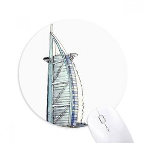 Dıythinker Burj al-Arab lüks otel Dubai Baskılı Yuvarlak Kaymaz Kauçuk Mouse Pad