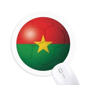 Dıythinker Burkina Faso Ulusal Bayrak Futbol Baskılı Yuvarlak Kaymaz Kauçuk Mouse Pad