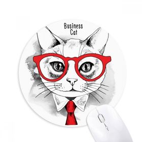 Dıythinker Bussiness Kedi Kafası Koruyucu Hayvan Hayvan Sevgili Baskılı Yuvarlak Kaymaz Kauçuk Mouse Pad
