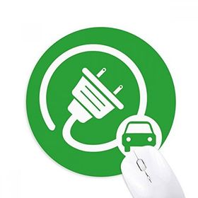 Dıythinker Büyük Fişli Enerji Araçlar Çevreyi Korur Baskılı Yuvarlak Kaymaz Kauçuk Mouse Pad