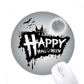 Dıythinker Cadılar Bayramı Hayalet Korku Mutlu Baskılı Yuvarlak Kaymaz Kauçuk Mouse Pad