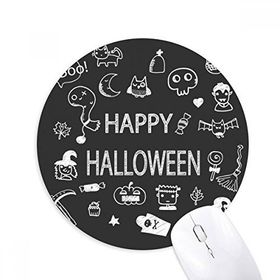 Dıythinker Cadılar Bayramı Hayalet Korku Mutlu Baskılı Yuvarlak Kaymaz Kauçuk Mouse Pad