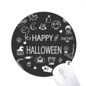 Dıythinker Cadılar Bayramı Hayalet Korku Mutlu Baskılı Yuvarlak Kaymaz Kauçuk Mouse Pad