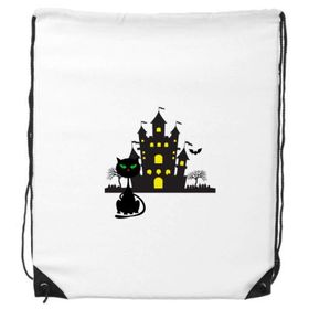 Dıythinker Cadılar Bayramı Horrible Gloomy Castle Kedi Sırt Çantası
