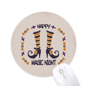 Dıythinker Cadılar Bayramı Sihirli Çizmeler Baskılı Yuvarlak Kaymaz Kauçuk Mouse Pad