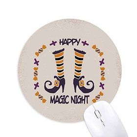 Dıythinker Cadılar Bayramı Sihirli Çizmeler Baskılı Yuvarlak Kaymaz Kauçuk Mouse Pad
