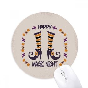 Dıythinker Cadılar Bayramı Sihirli Çizmeler Baskılı Yuvarlak Kaymaz Kauçuk Mouse Pad