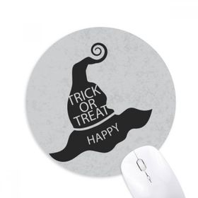 Dıythinker Cadılar Bayramı Siyah Cadı Şapkası Baskılı Yuvarlak Kaymaz Kauçuk Mouse Pad