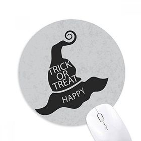 Dıythinker Cadılar Bayramı Siyah Cadı Şapkası Baskılı Yuvarlak Kaymaz Kauçuk Mouse Pad