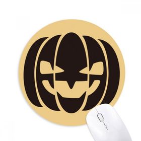 Dıythinker Cadılar Bayramı Siyah Gülümseyen Balkabağı Baskılı Yuvarlak Kaymaz Kauçuk Mouse Pad