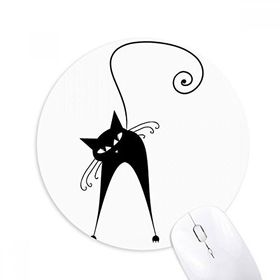 Dıythinker Cadılar Bayramı Siyah Kedi Sevgili Hayvan Sanat Silüeti Baskılı Yuvarlak Kaymaz Kauçuk Mouse Pad