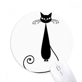 Dıythinker Cadılar Bayramı Siyah Kedi Sevgili Hayvan Sanat Silüeti Baskılı Yuvarlak Kaymaz Kauçuk Mouse Pad