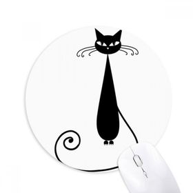 Dıythinker Cadılar Bayramı Siyah Kedi Sevgili Hayvan Sanat Silüeti Baskılı Yuvarlak Kaymaz Kauçuk Mouse Pad