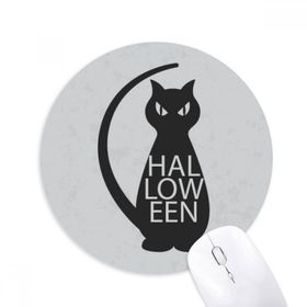 Dıythinker Cadılar Bayramı Siyah Kişilik Kedi Baskılı Yuvarlak Kaymaz Kauçuk Mouse Pad