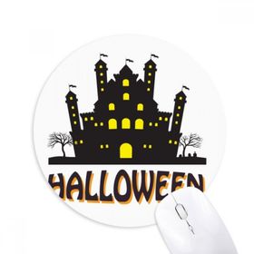 Dıythinker Cadılar Bayramı The Brightly Lit Castle Baskılı Yuvarlak Kaymaz Kauçuk Mouse Pad