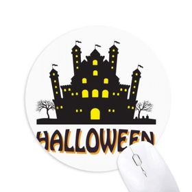 Dıythinker Cadılar Bayramı The Brightly Lit Castle Baskılı Yuvarlak Kaymaz Kauçuk Mouse Pad