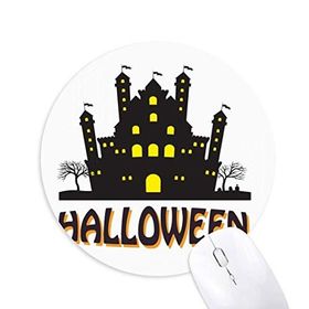 Dıythinker Cadılar Bayramı The Brightly Lit Castle Baskılı Yuvarlak Kaymaz Kauçuk Mouse Pad
