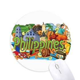 Dıythinker Camiguen Filipin Grafiti Baskılı Yuvarlak Kaymaz Kauçuk Mouse Pad