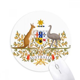Dıythinker Canberra Avustralya Ulusal Amblem Baskılı Yuvarlak Kaymaz Kauçuk Mouse Pad