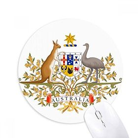 Dıythinker Canberra Avustralya Ulusal Amblem Baskılı Yuvarlak Kaymaz Kauçuk Mouse Pad